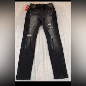 Galmint Skirt BL womens black skinny leg stretch denim jeans size 8